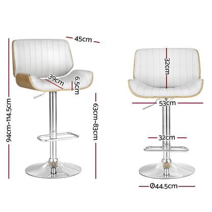 Artiss Bar Stools Swivel Leather Chairs Wooden-Bar Stools-PEROZ Accessories