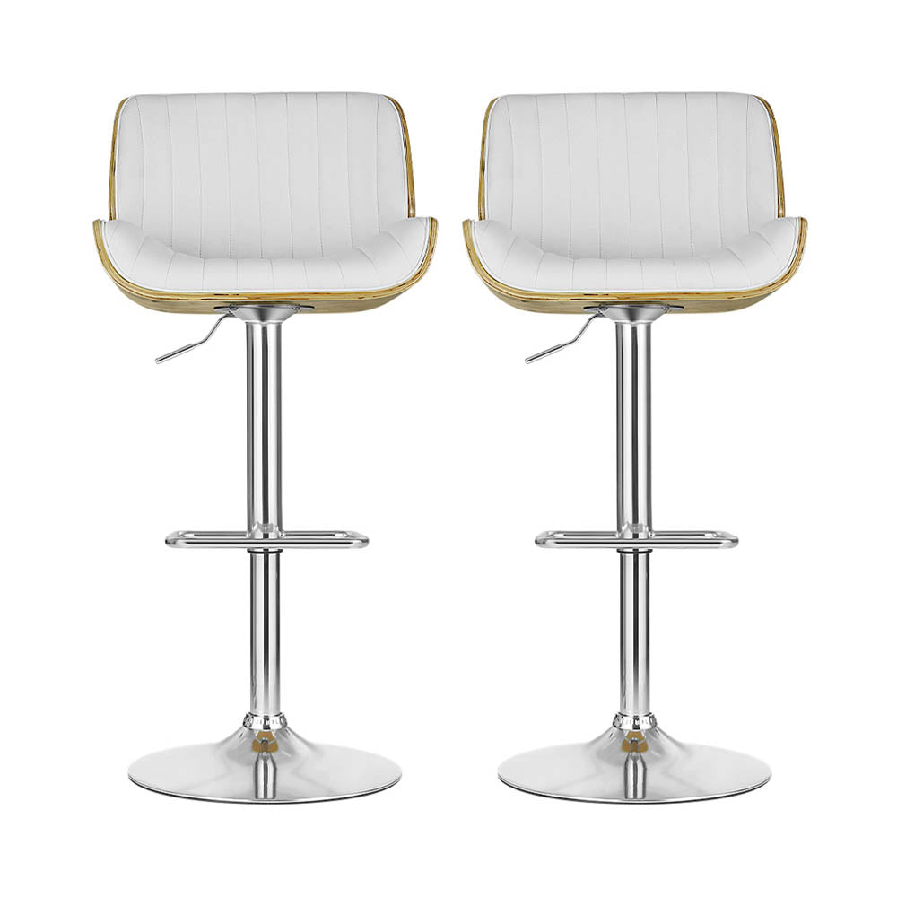 Artiss 2x Bar Stools Adjustable Leather Chairs-Furniture &gt; Bar Stools &amp; Chairs &gt; Table &amp; Bar Stools-PEROZ Accessories