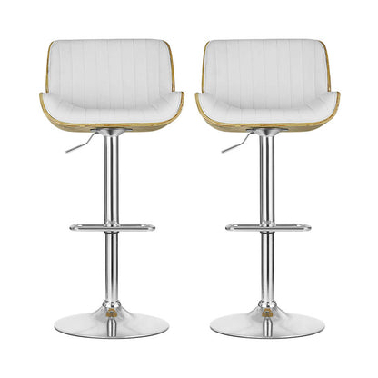 Artiss 2x Bar Stools Adjustable Leather Chairs-Furniture &gt; Bar Stools &amp; Chairs &gt; Table &amp; Bar Stools-PEROZ Accessories