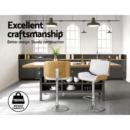 Artiss 2x Bar Stools Adjustable Leather Chairs-Furniture &gt; Bar Stools &amp; Chairs &gt; Table &amp; Bar Stools-PEROZ Accessories