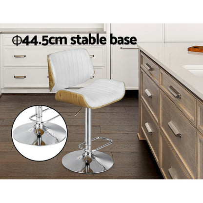 Artiss 2x Bar Stools Adjustable Leather Chairs-Furniture &gt; Bar Stools &amp; Chairs &gt; Table &amp; Bar Stools-PEROZ Accessories