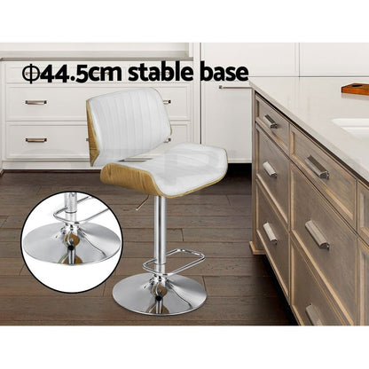 Artiss 3x Bar Stools Counter Chairs Adjustable Swivel PU Leather Galina White-Furniture > Bar Stools &amp; Chairs > Table &amp; Bar Stools-PEROZ Accessories