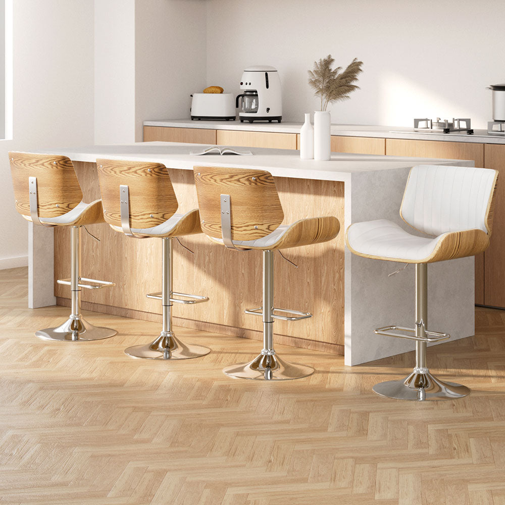 Artiss 4x Bar Stools Adjustable Leather Chairs-Furniture &gt; Bar Stools &amp; Chairs &gt; Arm Chairs &amp; Recliners-PEROZ Accessories