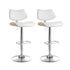 Artiss 2x Bar Stools Kitchen Dining Chairs Gas Lift Stool Wooden Leather White-Furniture > Bar Stools & Chairs > Table & Bar Stools-PEROZ Accessories