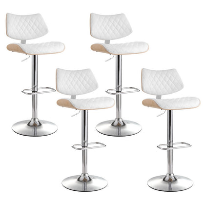 Artiss 4x Bar Stools Kitchen Dining Chairs Gas Lift Stool Wooden Leather White-Furniture &gt; Bar Stools &amp; Chairs &gt; Table &amp; Bar Stools-PEROZ Accessories