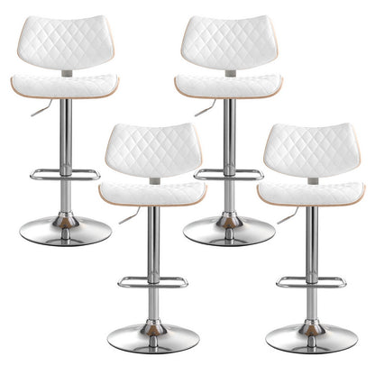 Artiss 4x Bar Stools Kitchen Dining Chairs Gas Lift Stool Wooden Leather White-Furniture &gt; Bar Stools &amp; Chairs &gt; Table &amp; Bar Stools-PEROZ Accessories