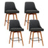 Artiss 4x Bar Stools Swivel Seat Wooden Charcoal-Furniture > Bar Stools & Chairs-PEROZ Accessories