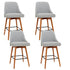 Artiss 4x Bar Stools Swivel Seat Wooden Grey-Furniture > Bar Stools & Chairs-PEROZ Accessories