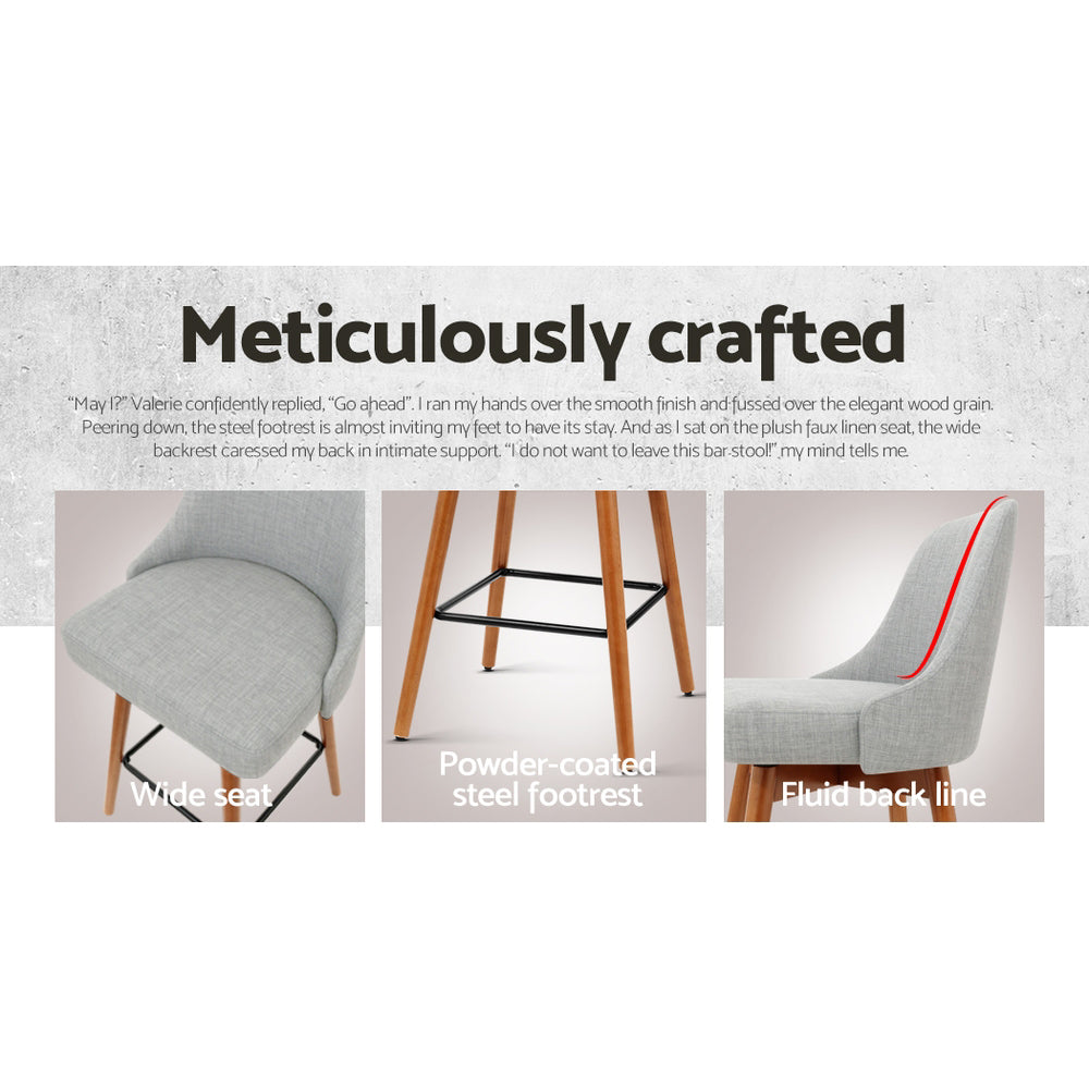 Artiss 4x Bar Stools Swivel Seat Wooden Grey-Furniture &gt; Bar Stools &amp; Chairs-PEROZ Accessories