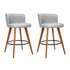 Artiss 2x Bar Stools Linen Padded Wooden Grey-Furniture > Bar Stools & Chairs-PEROZ Accessories