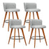 Artiss 4x Bar Stools Linen Padded Wooden Grey-Furniture > Bar Stools & Chairs-PEROZ Accessories