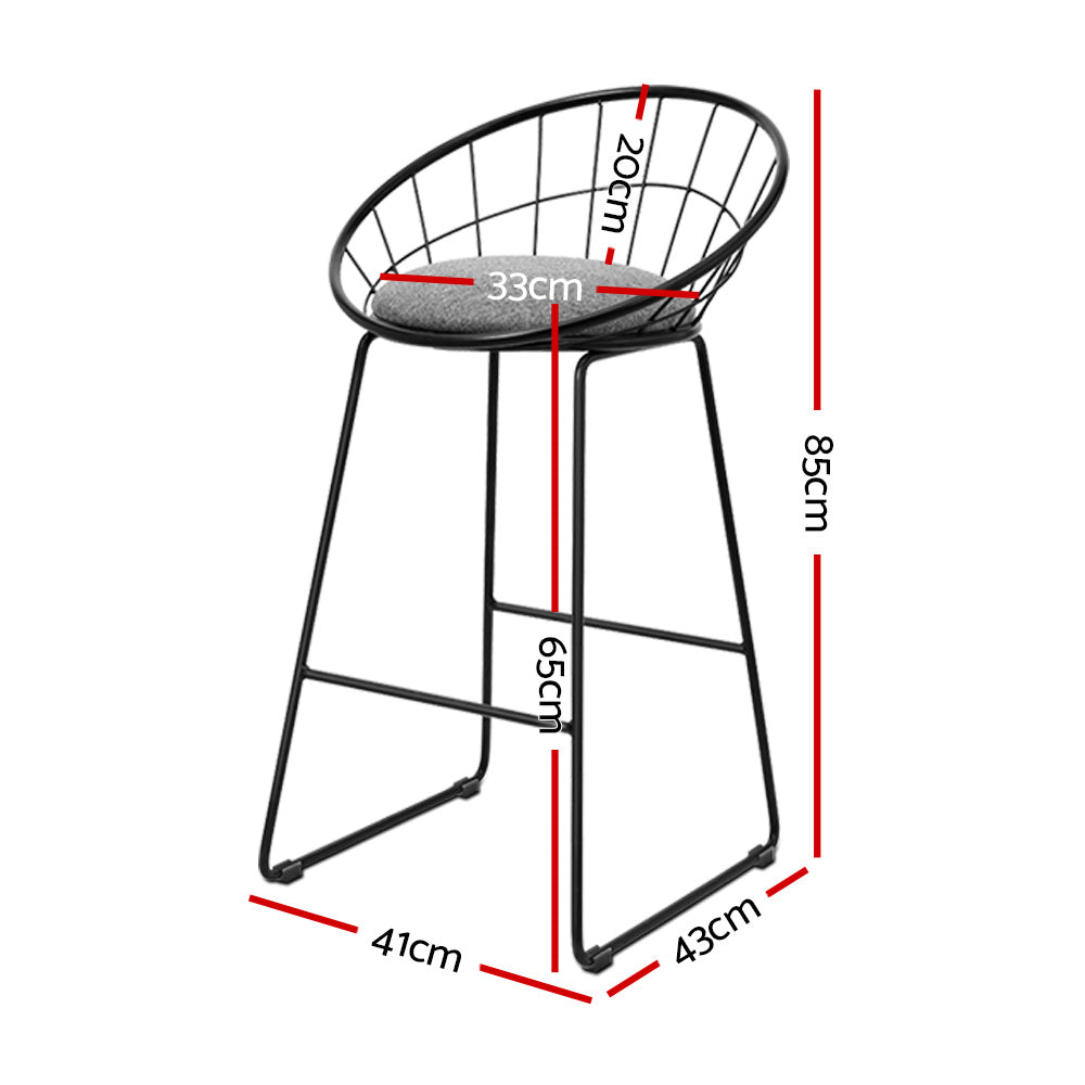 Artiss 2x Bar Stools Padded Seat Metal-Furniture &gt; Bar Stools &amp; Chairs-PEROZ Accessories
