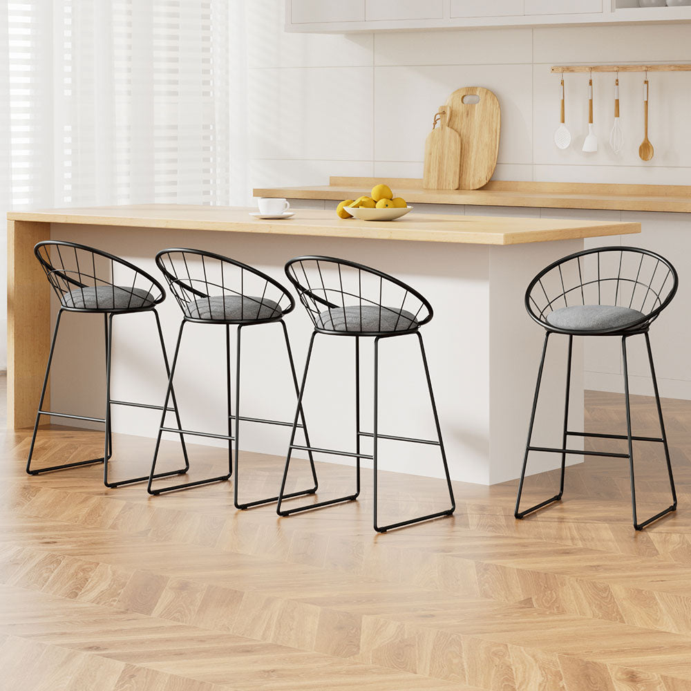 Artiss 4x Bar Stools Padded Seat Metal-Furniture &gt; Bar Stools &amp; Chairs-PEROZ Accessories