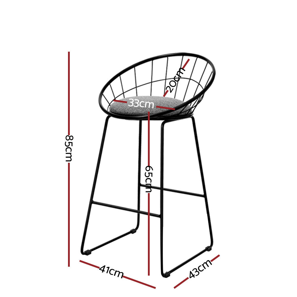Artiss 4x Bar Stools Padded Seat Metal-Furniture &gt; Bar Stools &amp; Chairs-PEROZ Accessories
