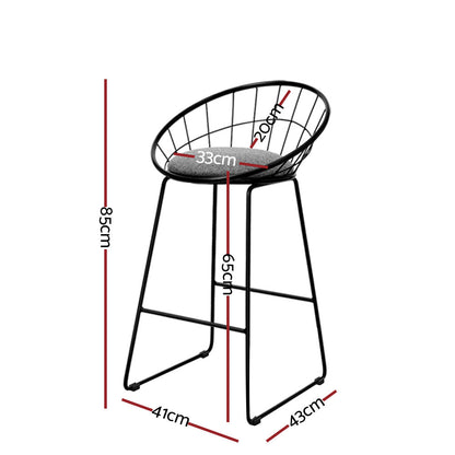 Artiss 4x Bar Stools Padded Seat Metal-Furniture &gt; Bar Stools &amp; Chairs-PEROZ Accessories