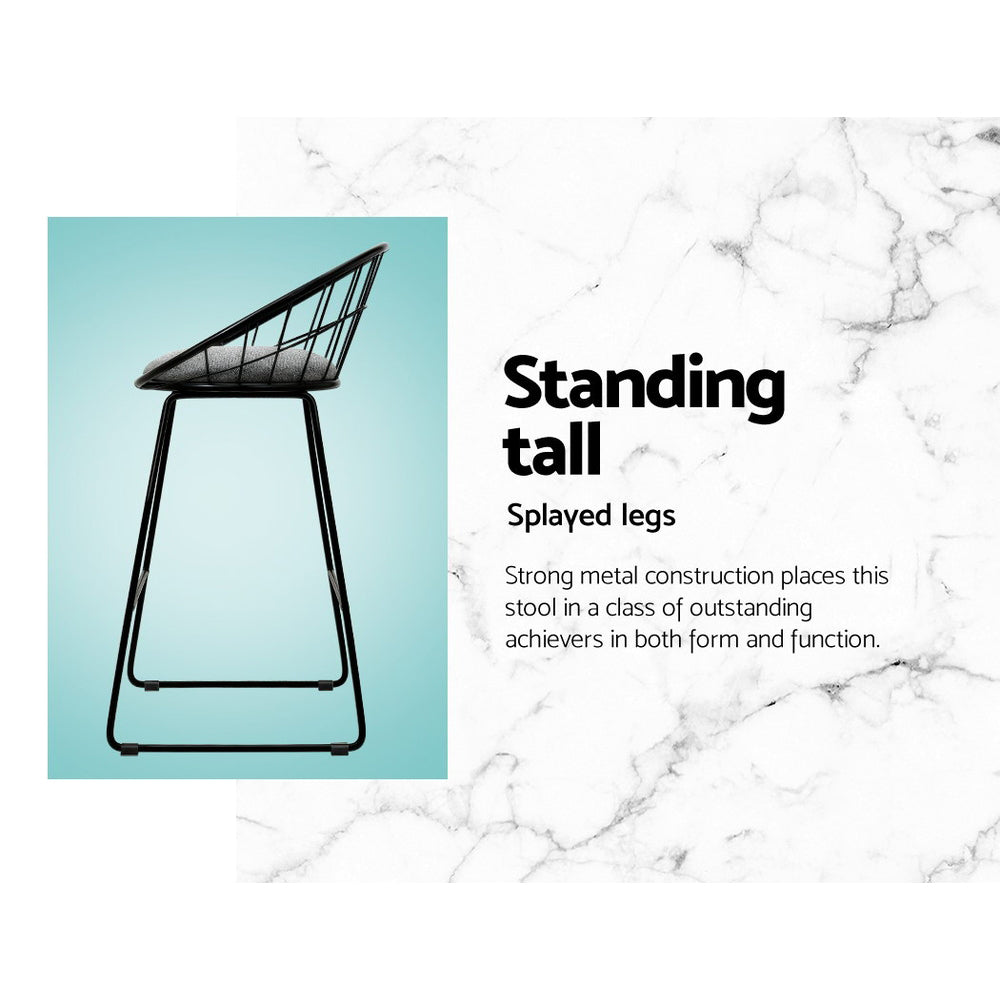 Artiss 4x Bar Stools Padded Seat Metal-Furniture &gt; Bar Stools &amp; Chairs-PEROZ Accessories