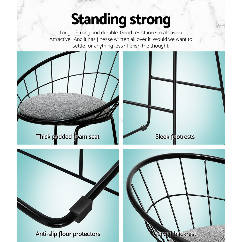 Artiss 4x Bar Stools Padded Seat Metal-Furniture &gt; Bar Stools &amp; Chairs-PEROZ Accessories