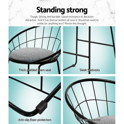 Artiss 4x Bar Stools Padded Seat Metal-Furniture &gt; Bar Stools &amp; Chairs-PEROZ Accessories