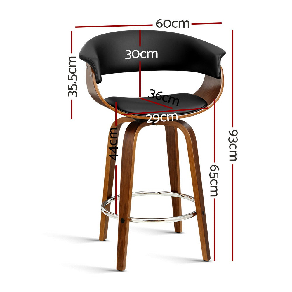 Artiss Bar Stools Swivel PU Seat Wooden-Bar Stools-PEROZ Accessories