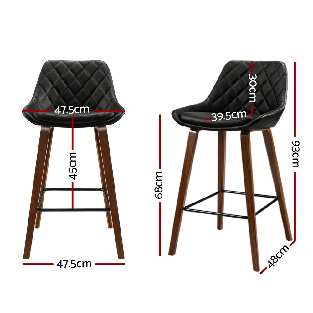 Artiss 4x Bar Stools PU Seat Wooden-Furniture &gt; Bar Stools &amp; Chairs &gt; Table &amp; Bar Stools-PEROZ Accessories