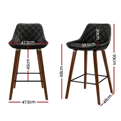 Artiss 4x Bar Stools PU Seat Wooden-Furniture &gt; Bar Stools &amp; Chairs &gt; Table &amp; Bar Stools-PEROZ Accessories