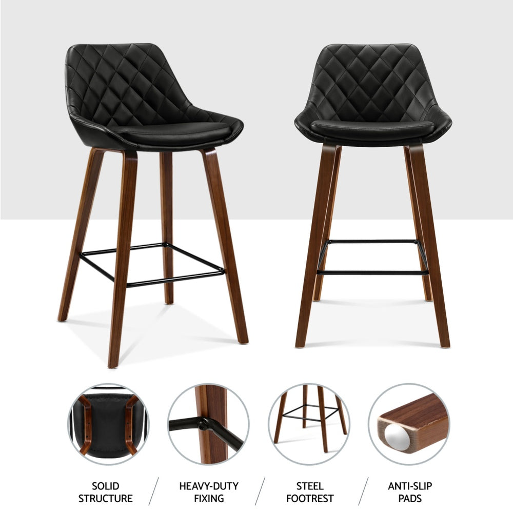 Artiss 4x Bar Stools PU Seat Wooden-Furniture &gt; Bar Stools &amp; Chairs &gt; Table &amp; Bar Stools-PEROZ Accessories
