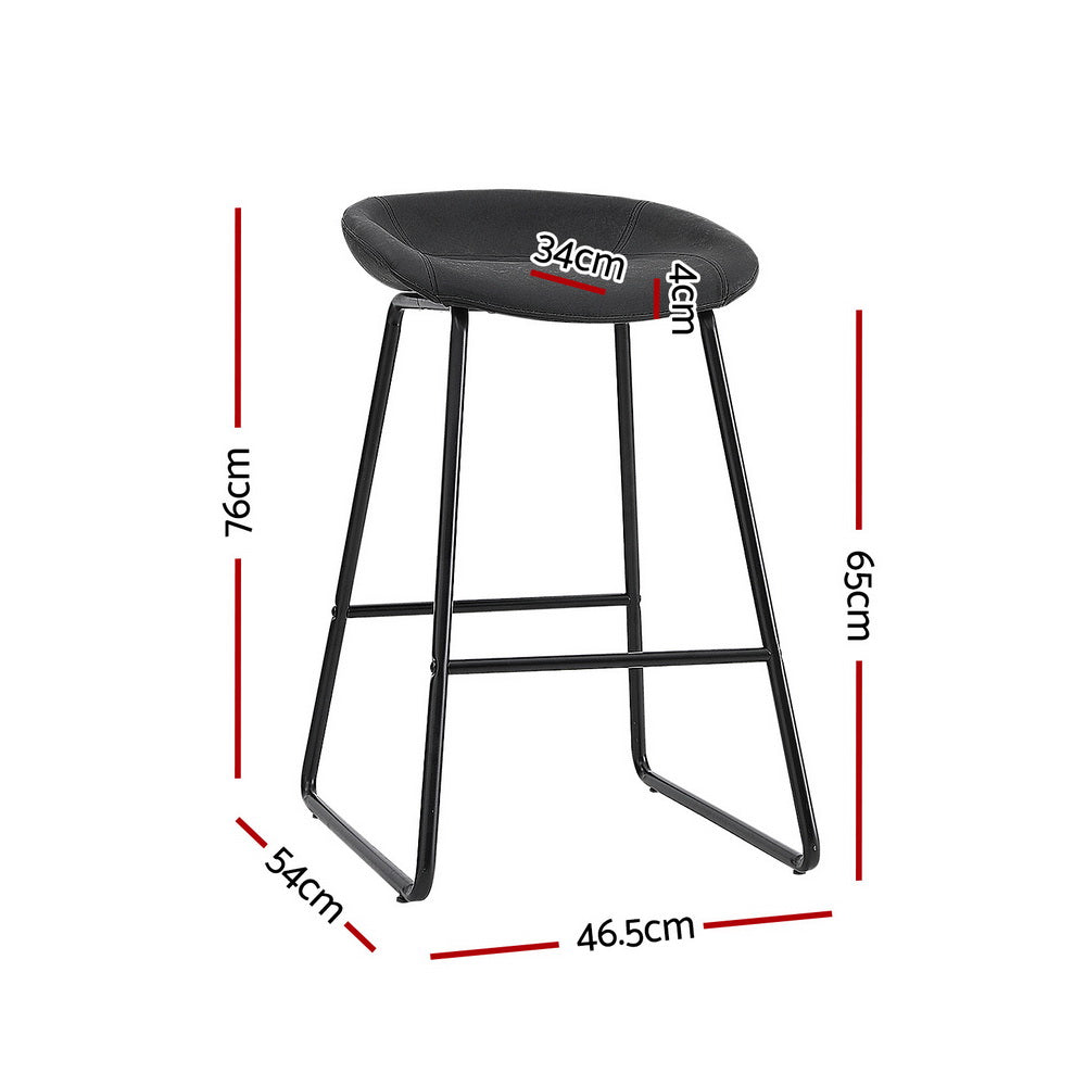 Artiss 4x Bar Stools Kitchen Dining Chairs Counter Stool PU Leather Metal-Furniture &gt; Bar Stools &amp; Chairs &gt; Table &amp; Bar Stools-PEROZ Accessories