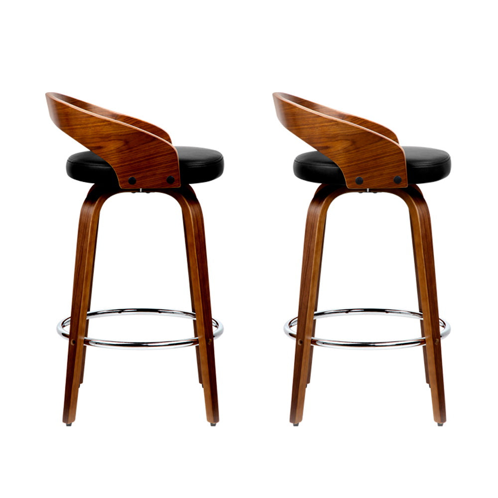 Artiss 2x Bar Stools Swivel Seat Curving Backrest-Furniture &gt; Bar Stools &amp; Chairs-PEROZ Accessories