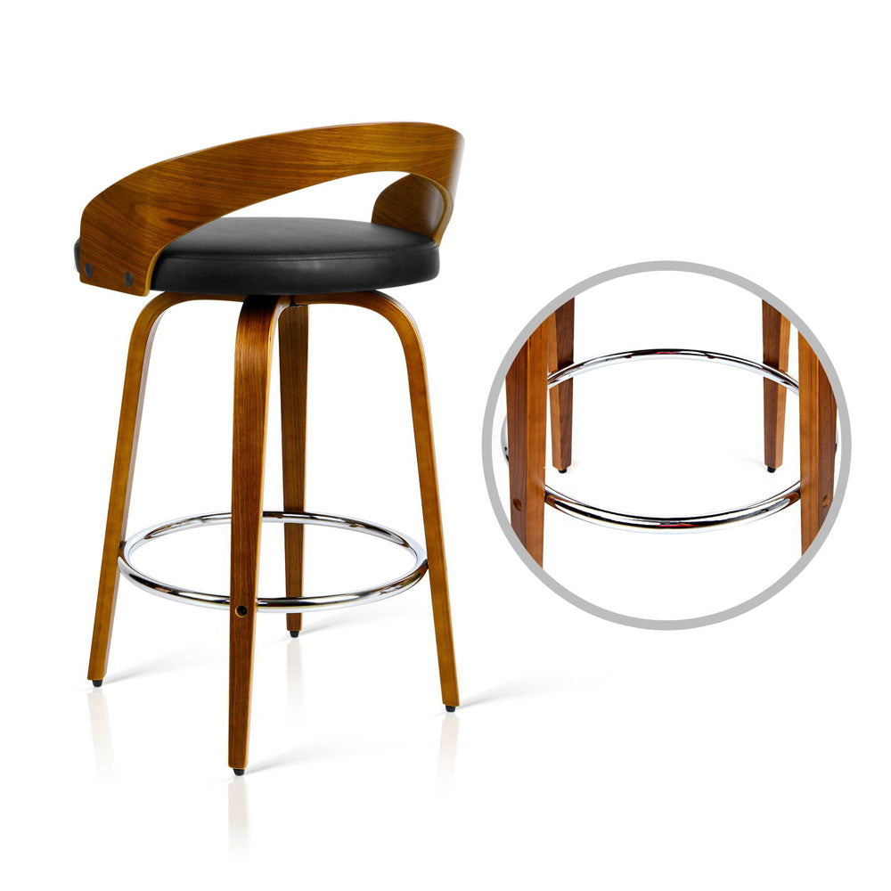 Artiss 2x Bar Stools Swivel Seat Curving Backrest-Furniture &gt; Bar Stools &amp; Chairs-PEROZ Accessories