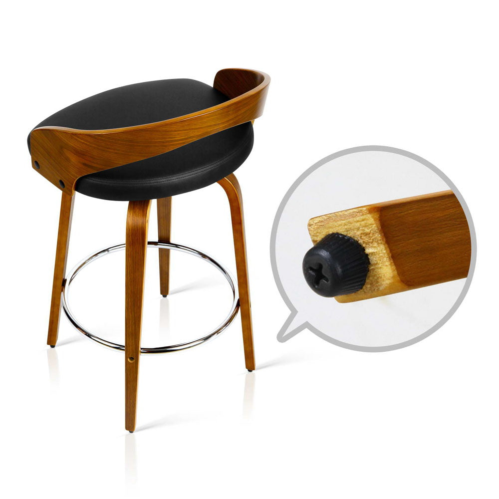 Artiss 2x Bar Stools Swivel Seat Curving Backrest-Furniture &gt; Bar Stools &amp; Chairs-PEROZ Accessories