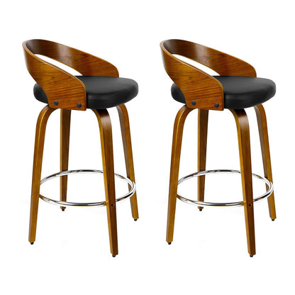 Artiss 2x Bar Stools Swivel Seat Curving Backrest-Furniture &gt; Bar Stools &amp; Chairs-PEROZ Accessories