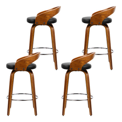 Artiss 4x Bar Stools Swivel Seat Curving Backrest-Furniture &gt; Bar Stools &amp; Chairs-PEROZ Accessories