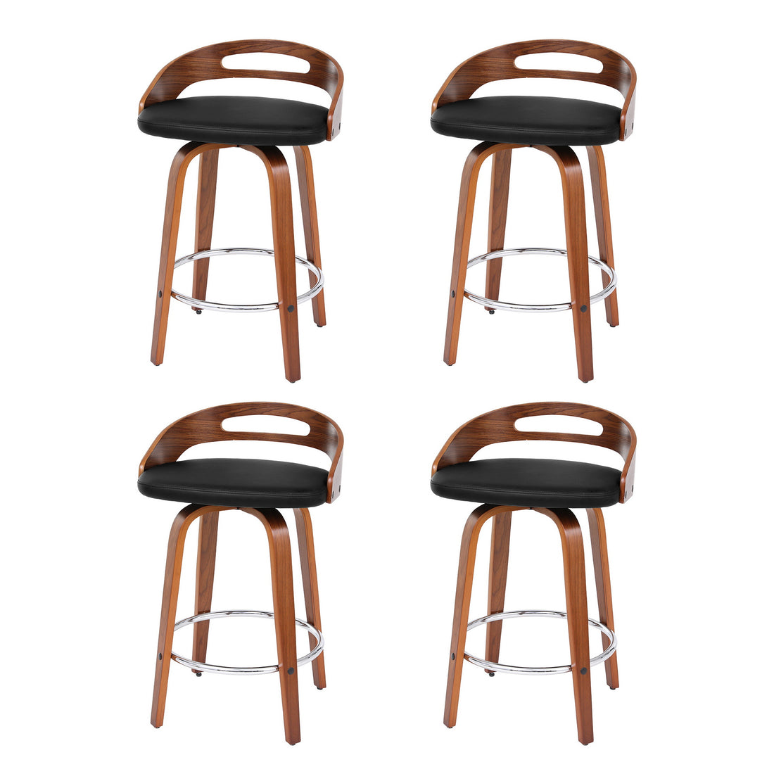 Artiss 4x Bar Stools Swivel Dining Chairs Low Back Counter Seat PU Cushion-Furniture > Bar Stools &amp; Chairs > Table &amp; Bar Stools-PEROZ Accessories