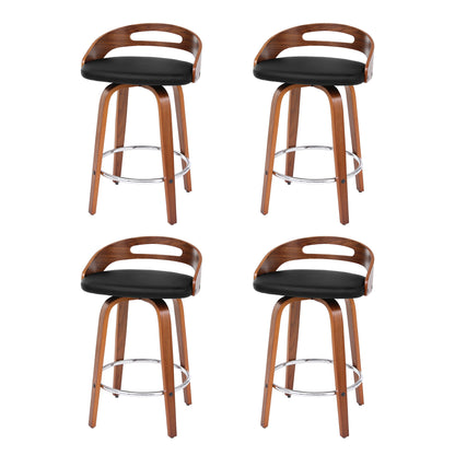 Artiss 4x Bar Stools Swivel Dining Chairs Low Back Counter Seat PU Cushion-Furniture > Bar Stools &amp; Chairs > Table &amp; Bar Stools-PEROZ Accessories