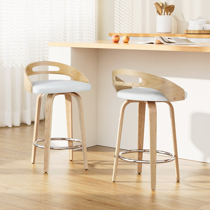 Artiss 2x Bar Stools Swivel Dining Chairs Low Back Counter Seat PU Cushion-Furniture &gt; Bar Stools &amp; Chairs-PEROZ Accessories