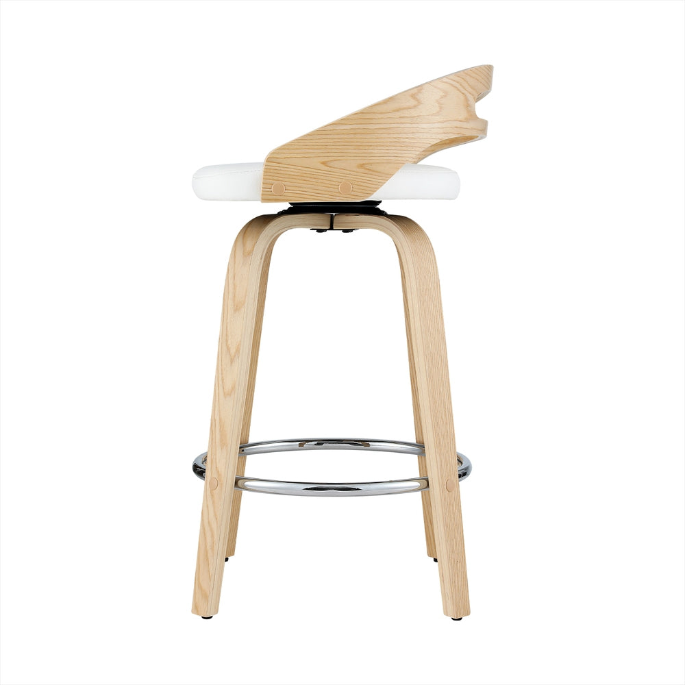 Artiss 2x Bar Stools Swivel Dining Chairs Low Back Counter Seat PU Cushion-Furniture &gt; Bar Stools &amp; Chairs-PEROZ Accessories