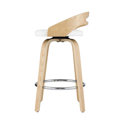 Artiss 2x Bar Stools Swivel Dining Chairs Low Back Counter Seat PU Cushion-Furniture &gt; Bar Stools &amp; Chairs-PEROZ Accessories