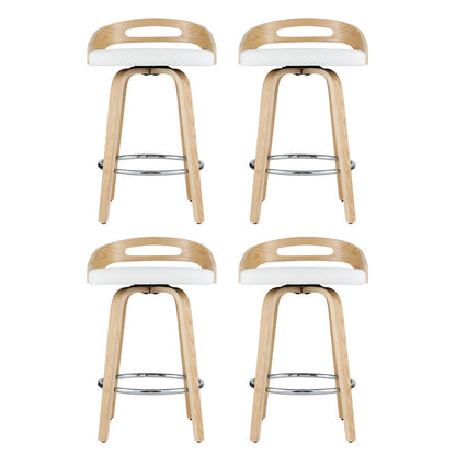 Artiss 4x Bar Stools Swivel Dining Chairs Low Back Counter Seat PU Cushion-Furniture &gt; Bar Stools &amp; Chairs &gt; Table &amp; Bar Stools-PEROZ Accessories