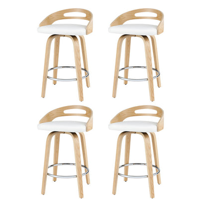 Artiss 4x Bar Stools Swivel Dining Chairs Low Back Counter Seat PU Cushion-Furniture &gt; Bar Stools &amp; Chairs &gt; Table &amp; Bar Stools-PEROZ Accessories