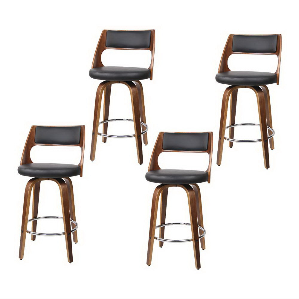 Artiss 4x Bar Stools Swivel Leather Chair 65cm-Furniture &gt; Bar Stools &amp; Chairs &gt; Table &amp; Bar Stools-PEROZ Accessories
