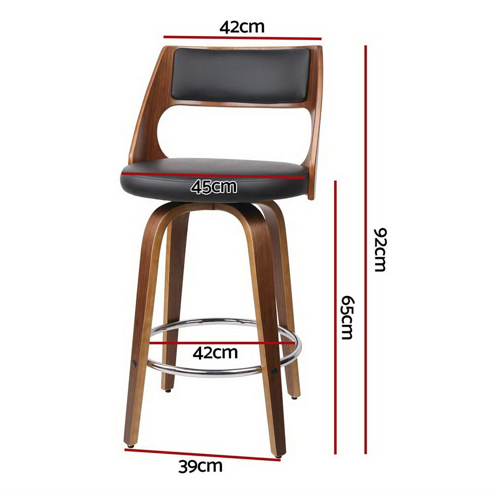 Artiss 4x Bar Stools Swivel Leather Chair 65cm-Furniture &gt; Bar Stools &amp; Chairs &gt; Table &amp; Bar Stools-PEROZ Accessories