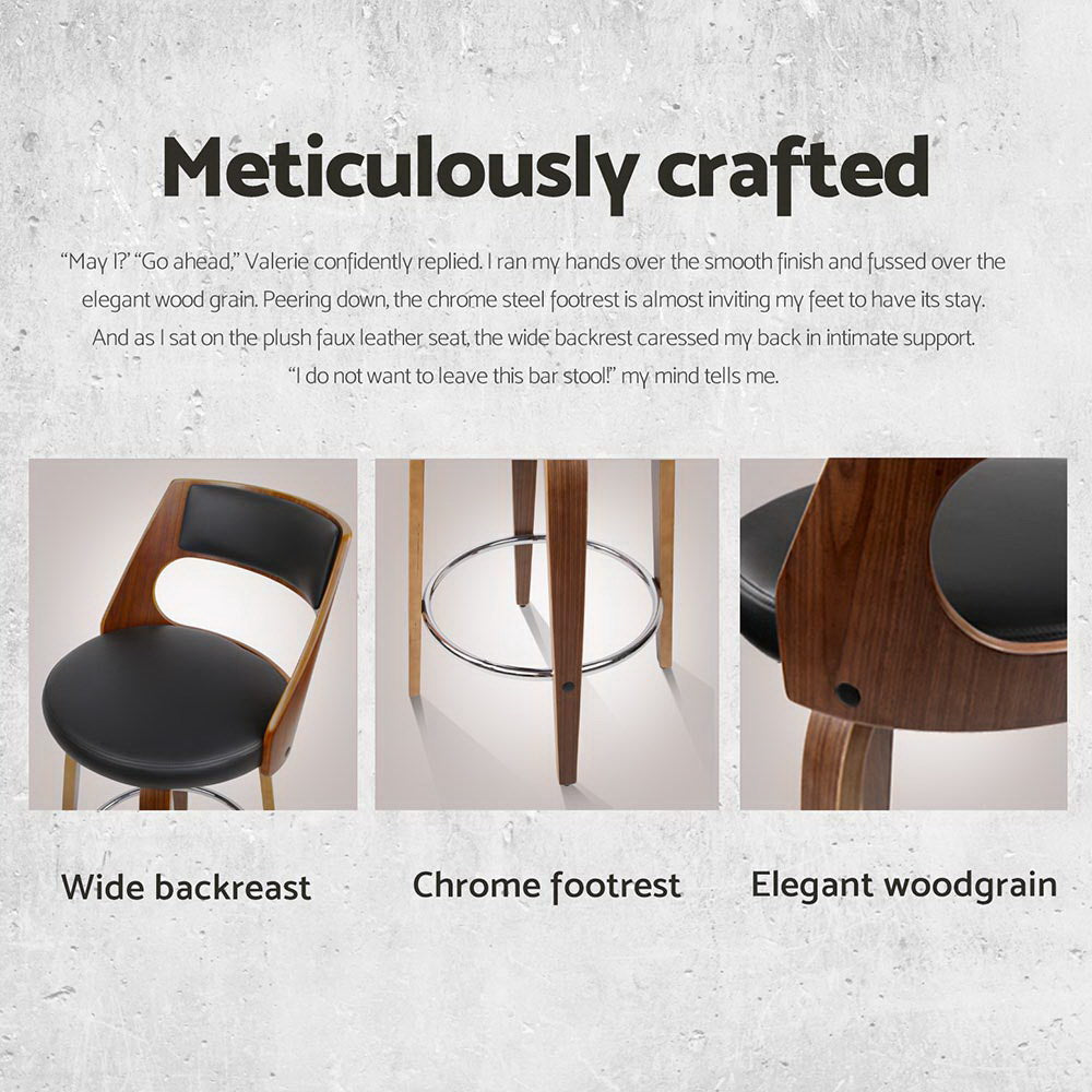 Artiss 4x Bar Stools Swivel Leather Chair 65cm-Furniture &gt; Bar Stools &amp; Chairs &gt; Table &amp; Bar Stools-PEROZ Accessories