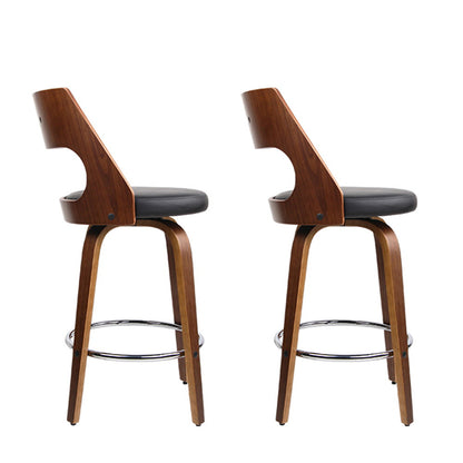 Artiss 2x Bar Stools Swivel Leather Chair 76cm-Furniture &gt; Bar Stools &amp; Chairs-PEROZ Accessories