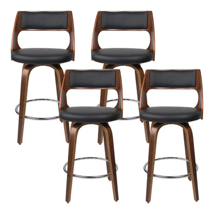 Artiss 4x Bar Stools Swivel Leather Chair 76cm-Furniture &gt; Bar Stools &amp; Chairs-PEROZ Accessories
