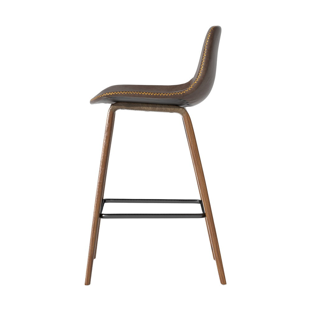 Artiss Bar Stools Kitchen Counter Barstools Leather Wooden Chairs x2-Furniture &gt; Bar Stools &amp; Chairs-PEROZ Accessories