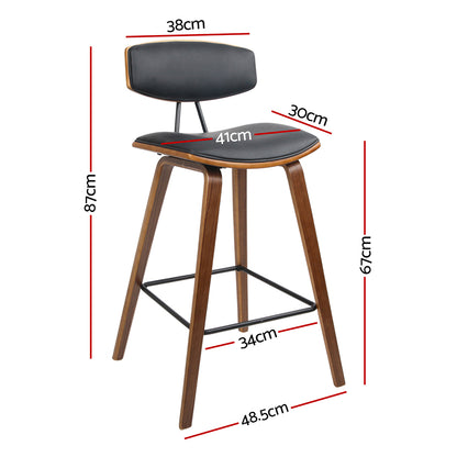 Artiss 4x Bar Stools Leather Padded w/Backrest-Furniture &gt; Bar Stools &amp; Chairs-PEROZ Accessories