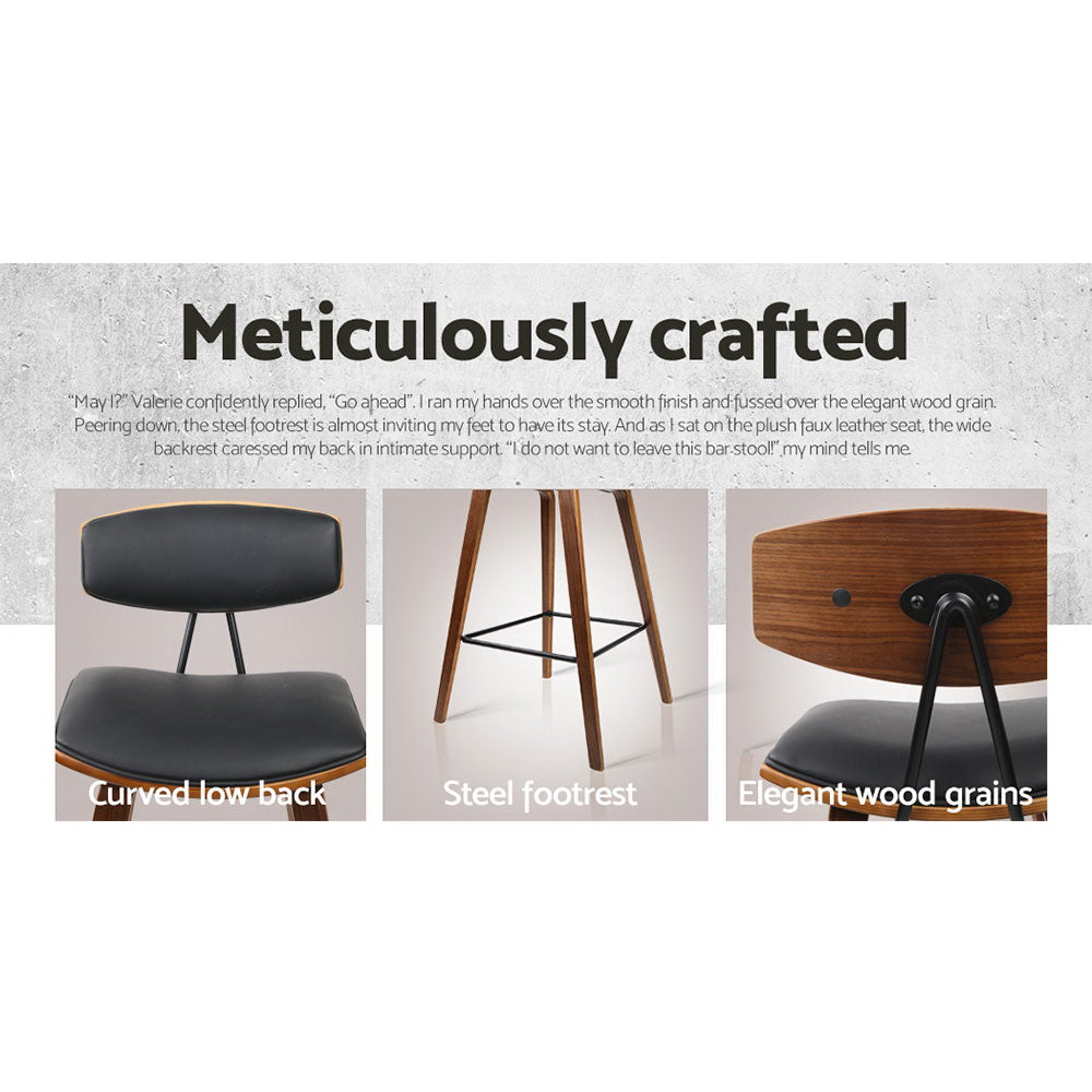 Artiss 4x Bar Stools Leather Padded w/Backrest-Furniture &gt; Bar Stools &amp; Chairs-PEROZ Accessories