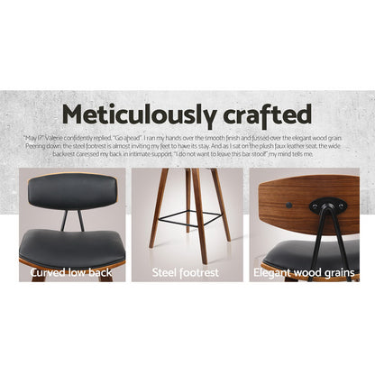 Artiss 4x Bar Stools Leather Padded w/Backrest-Furniture &gt; Bar Stools &amp; Chairs-PEROZ Accessories