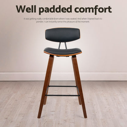 Artiss 4x Bar Stools Leather Padded w/Backrest-Furniture &gt; Bar Stools &amp; Chairs-PEROZ Accessories