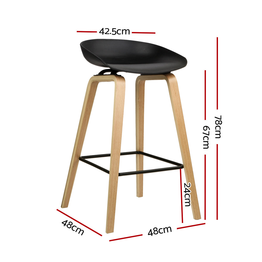 Artiss 2x Bar Stools Wooden-Bar Stools-PEROZ Accessories
